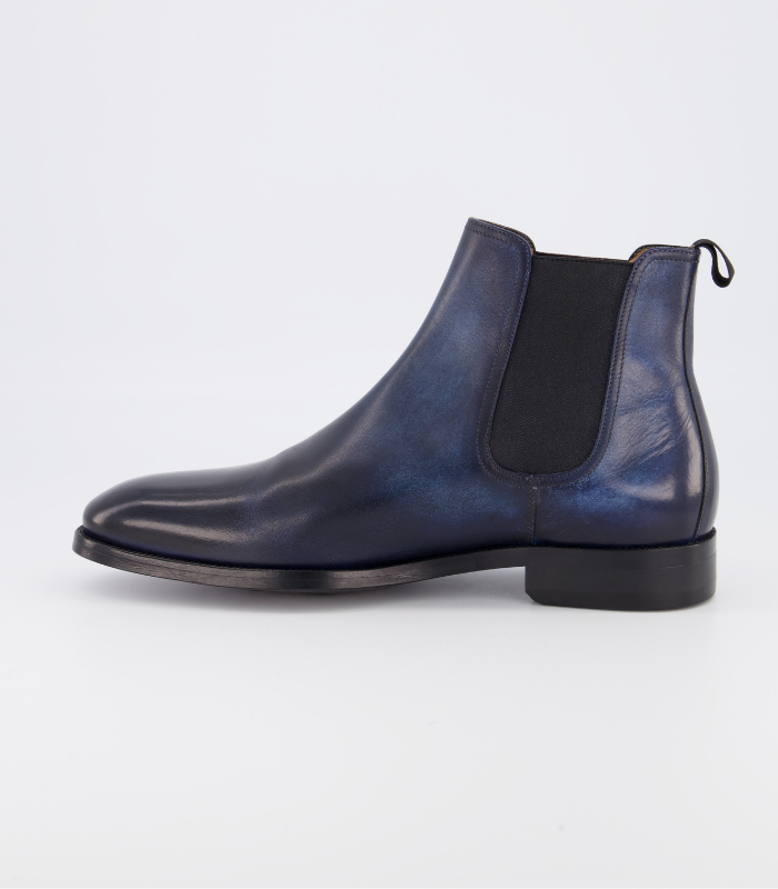 boots chelsea bleu patiné